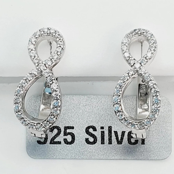 "925 Sterling Silver Cubic Zirconia Earrings, U19254850 - Picture 5 of 11